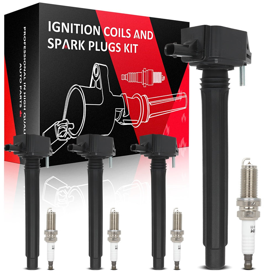 4 Ignition Coils & Iridium Spark Plugs Kit For Chrysler 200 2015-2017 2.4L