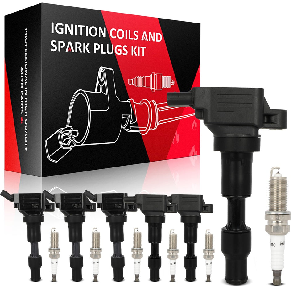 6 Ignition Coils & 6 Spark Plugs Kit For Genesis G70 2019-2020 2021-2023 3.3L