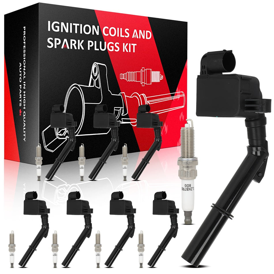 8 Ignition Coils & 8 Spark Plugs Kit For Mercedes-Benz S550 SL500 SL550 4.7L Gas