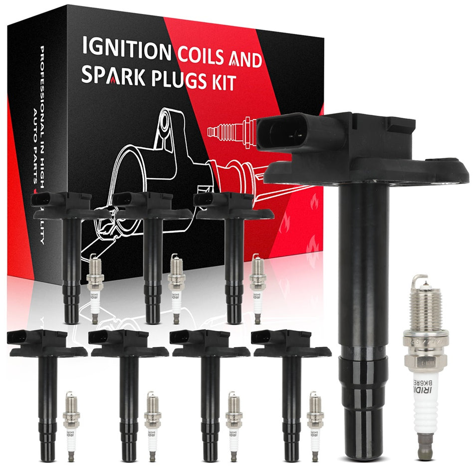 Ignition Coils Spark Plugs For Audi A6 Quattro Base 4.2L 2000-2004 UF274