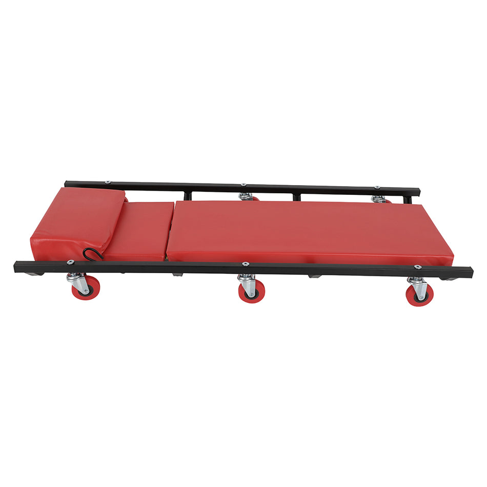 40inch Adjustable Rolling Garage/Shop Creeper Mechanic Cart 6 Casters Red