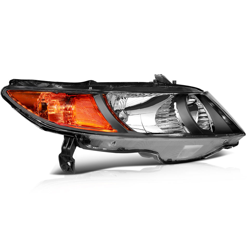 2006-2011 Honda Civic Headlights Assembly Driver and Passenger Side Black Housing