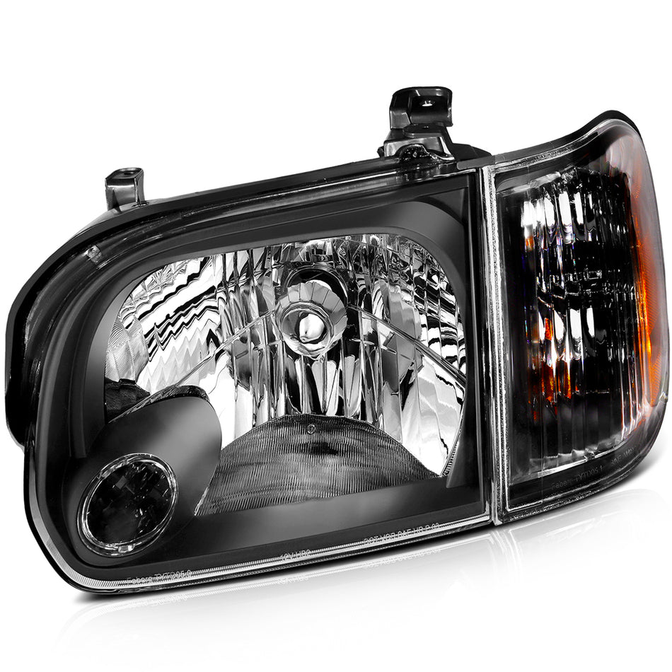 2005-2007 Toyota Sequoia/05-06 Tundra Headlights Assembly Driver and Passenger Side Black Housing