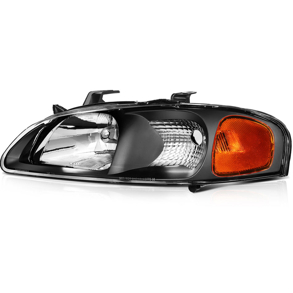 For Nissan Sentra 2002-2003 Headlight Assembly Pair Black Housing Replacement