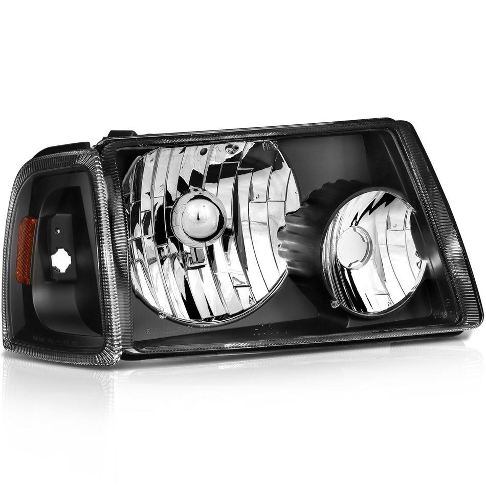 2001-2011 Ford Ranger Headlights Assembly Driver and Passenger Side Black Housing