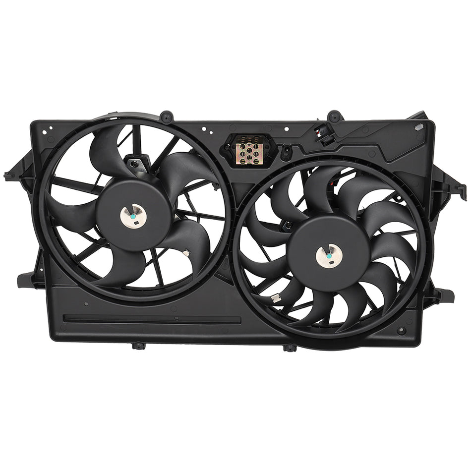 Radiator Condenser Cooling Fan Assembly For 2000 2001 2002 Ford Focus 674-00749