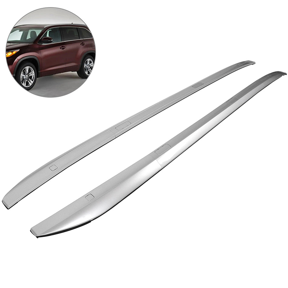 2014-2017 Toyota Highlander Silver Top Roof Side Rail Silver luggage carrier