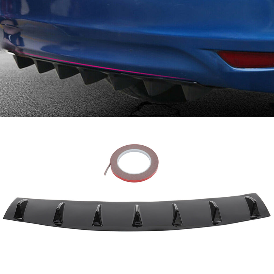 Universal Shark Fin 7 Wing Lip Rear Bumper Vortex Diffuser Spoiler PP