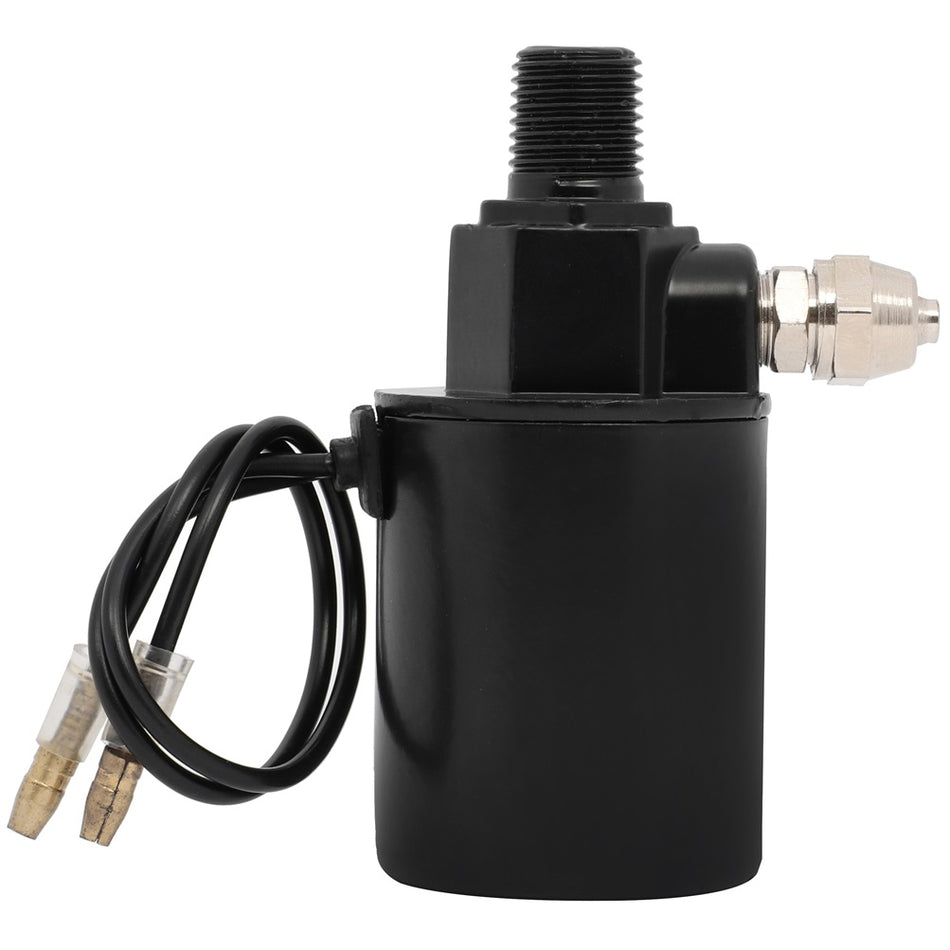 12V 200PSI Black Solenoid Valve For Train Horn Air Tank Compressor 1/4inch Air Tube