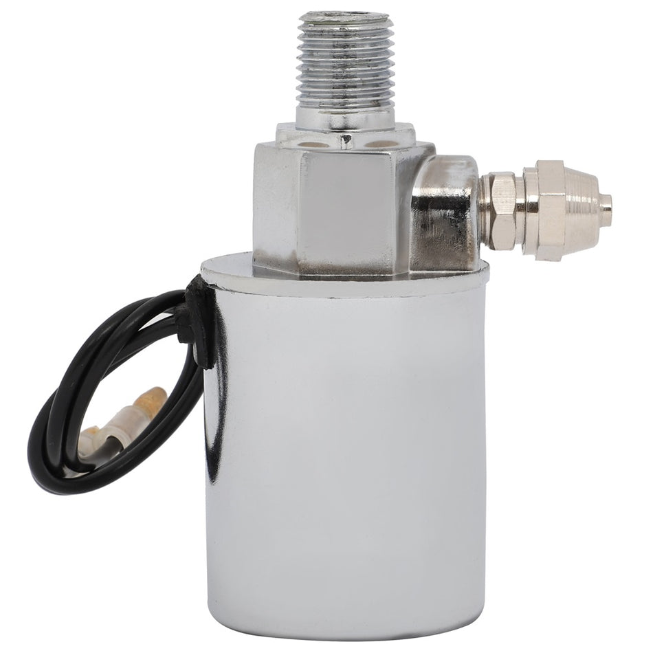 12V Silver Solenoid Valve For Train Horn Air Tank Compressor 1/4inch Air Tube