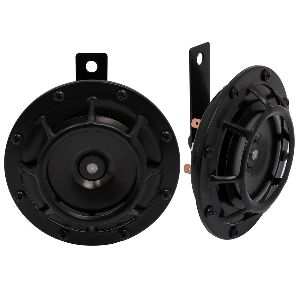 12V 115db 125 mm Black Grill-Mount Car Horns Universal For Car SUV Truck Yacht