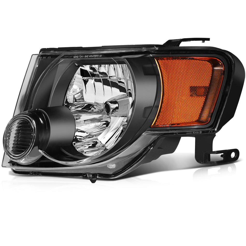 2008-2012 Ford Escape Headlights Assembly Driver and Passenger Side Black Housing