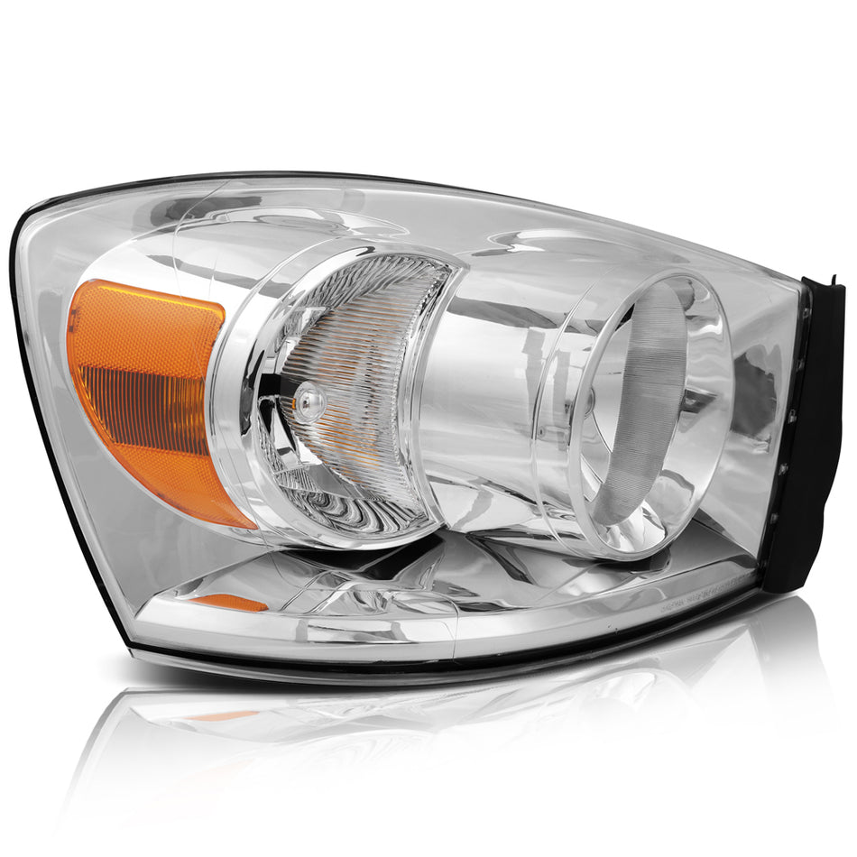 2006-2008 Dodge Ram 1500/06-09 Ram 2500 3500 Headlights Assembly Driver and Passenger Side Chrome Housing