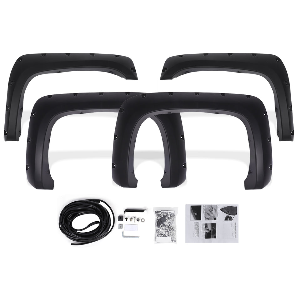 Fits Chevrolet Silverado 1500 07-13 Factory Style Fender Flares Front & Rear 4Pc