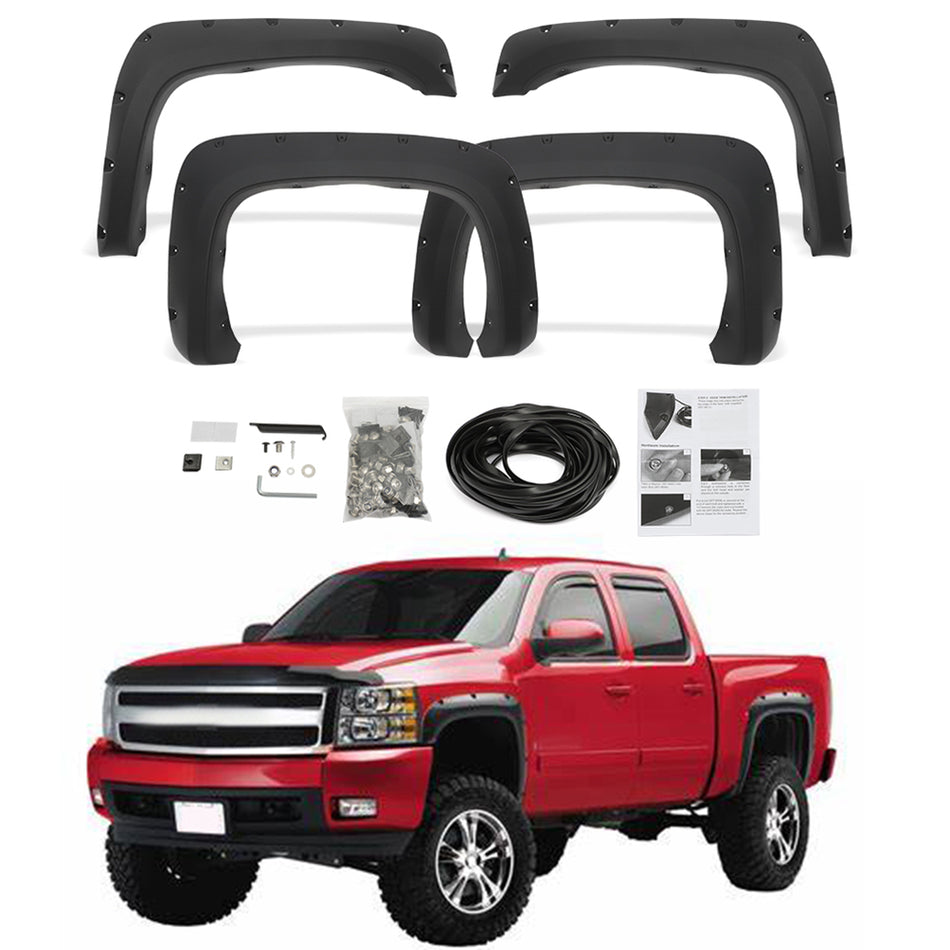 Fits Chevy Silverado 1500/2500/3500 2007-2013 Fender Flares 78.7ââ‚97.6ââ‚Textured