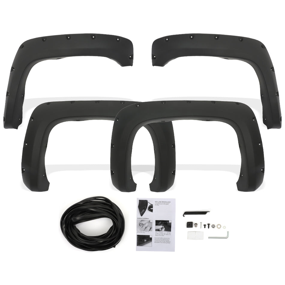 Textured Fender Flares Fits Chevy Silverado 1500 69 inch 2007 Short Bed Pocket Style