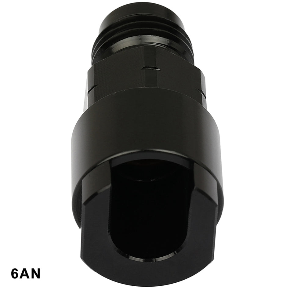 6AN Quick-Disconnect Threaded Cap Fittings Male to 3/8 inch Straight Black