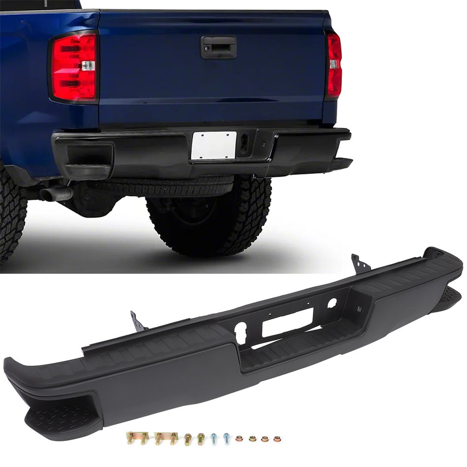 Black Rear Bumper Assembly for 2014-2018 Chevy Silverado 1500 GMC Sierra 1500