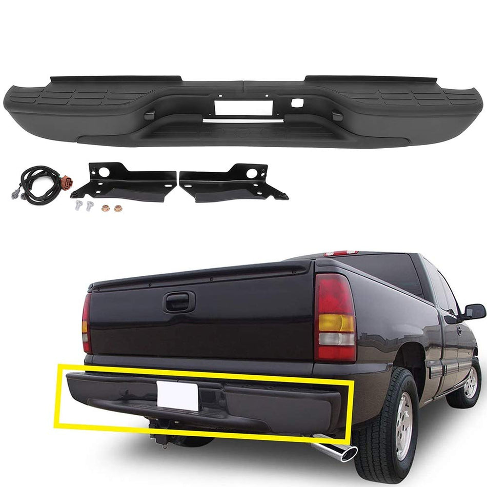 Rear Bumper Steel for 2001-2006 Chevy Silverado/GMC Sierra 2500HD 3500HD