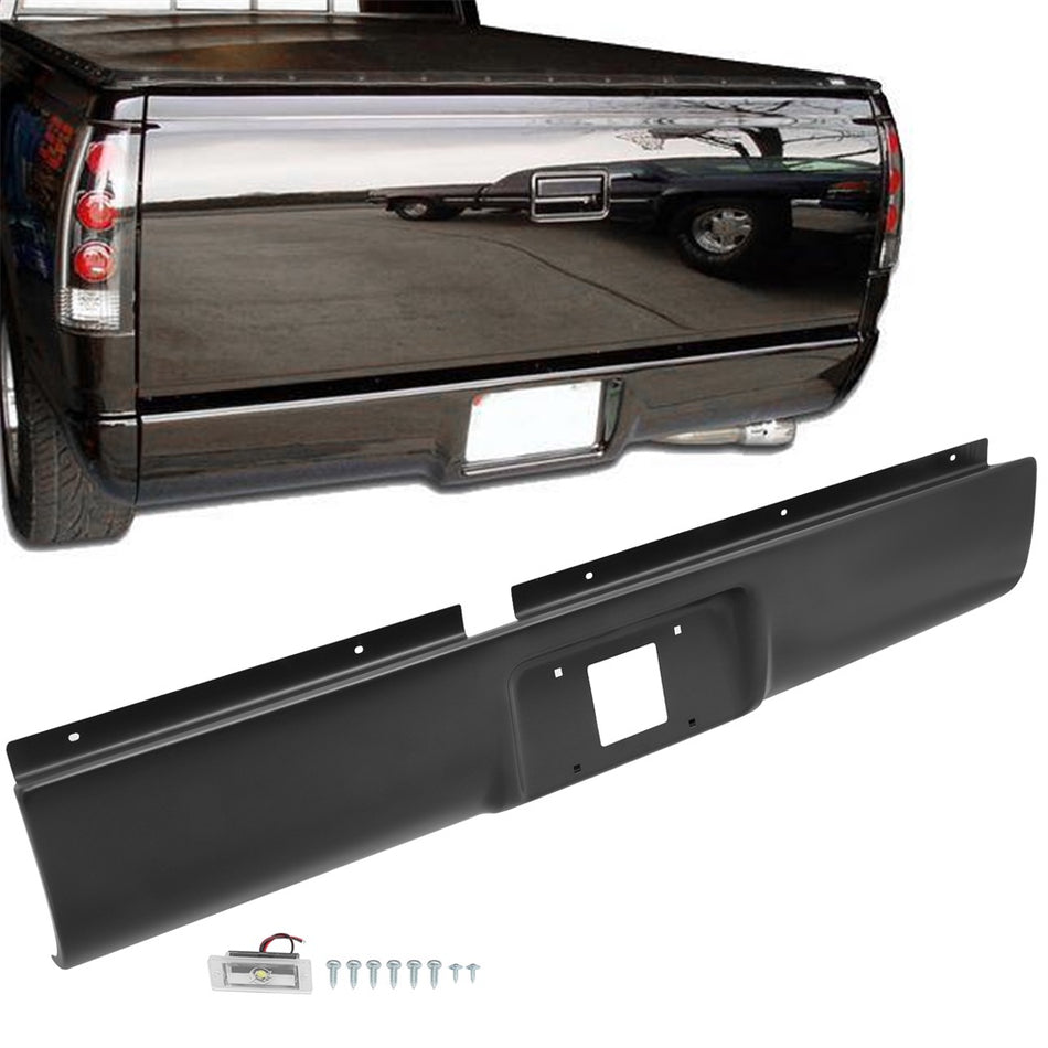 Rear Bumper Roll Pan and License Light for 1994-2003 Chevy S10 GMC Sonoma