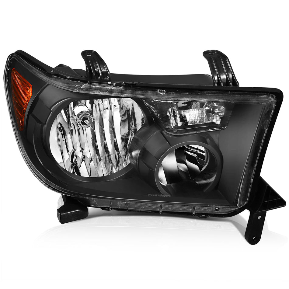 2008-2017 Toyota Sequoia/07-13 Tundra Headlights Assembly Driver and Passenger Side Black Housing Only for Auto