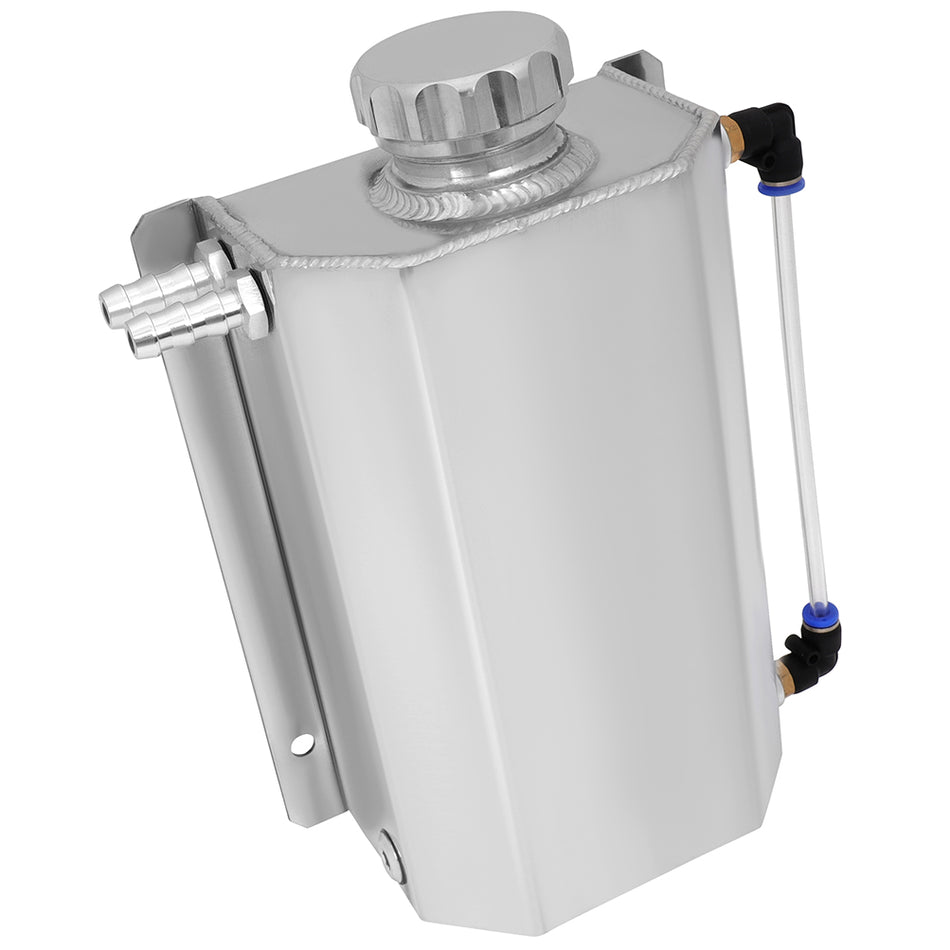 Universal Aluminum Radiator Coolant Overflow Tank Silver 2L