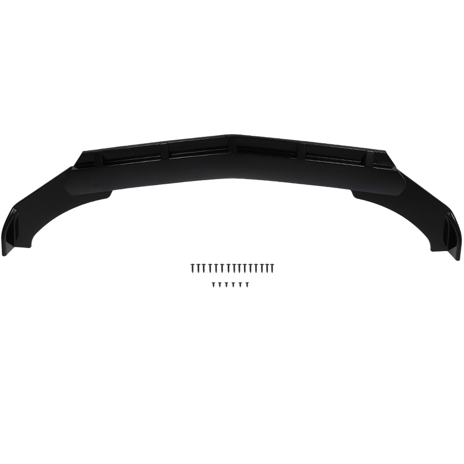 Universal Adjustable Front Bumper Lip For Most -Gloss Black - 3PCS