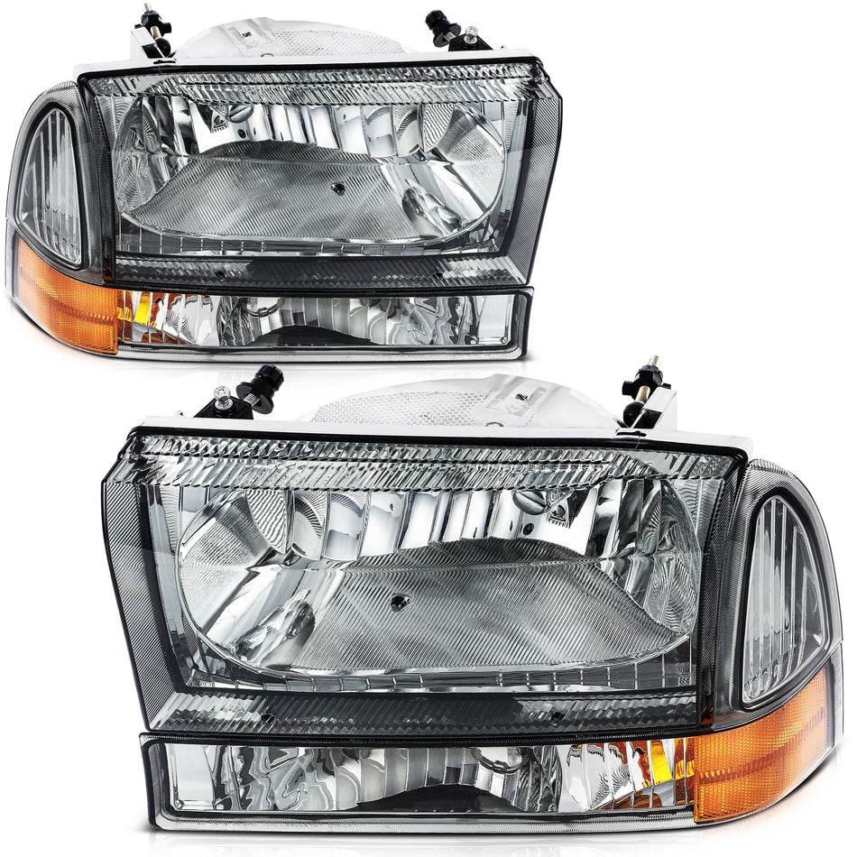 For 2000-2004 Ford Excursion Front LED Headlights Assembly Left + Right Sides