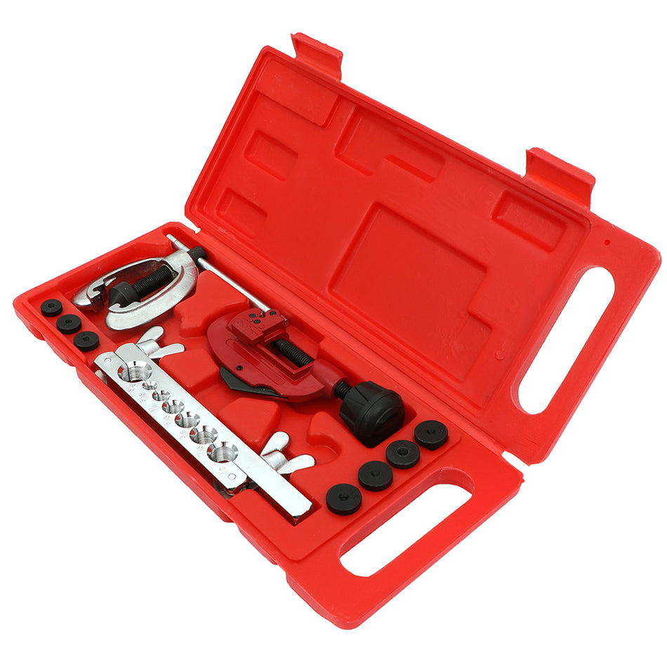 Automotive Brake Line Tube Cutter Double Flaring Tool Kit For 3/16 inch 5/8 inch 7 Dies