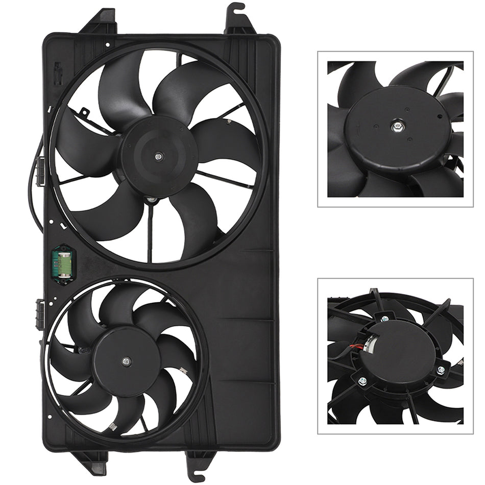 Radiator Condenser Cooling Fan Assembly For 2010-2013 Ford Transit Connect