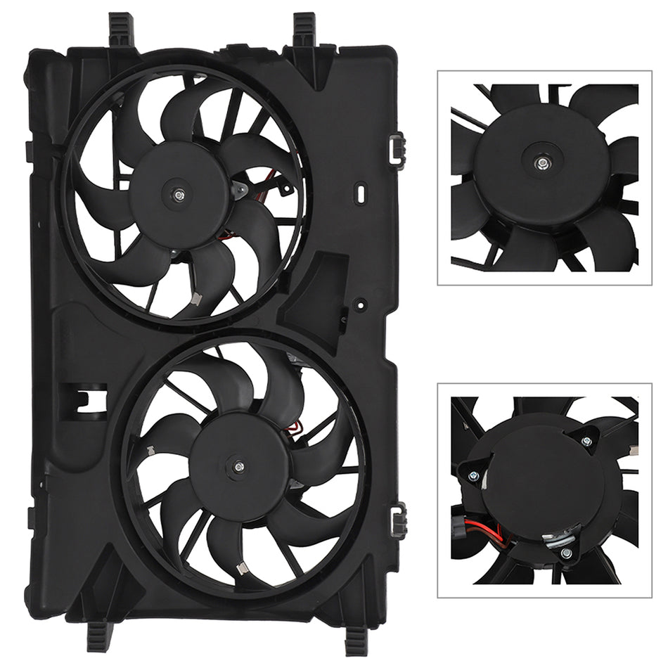 Radiator Dual Cooling Fan Assembly for 2010-2012 Ford Fusion Lincoln MKZ 3.5L