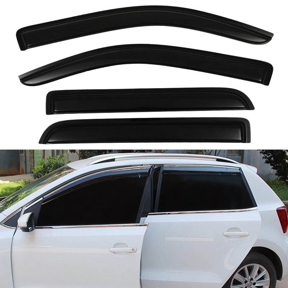 Window Visor Vent Rain Shades Guards Deflectors For 09-14 Ford F150 Crew Cab