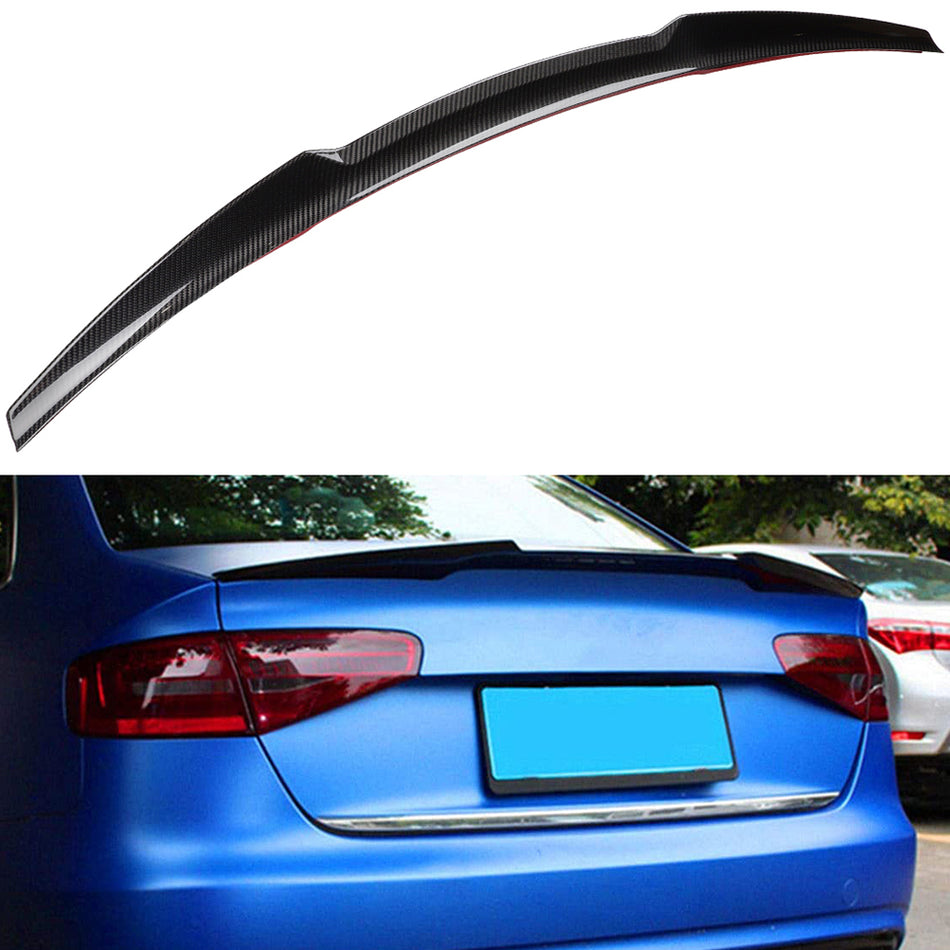 Fits 2013-2016 Audi A4 Sedan Real Carbon Fiber Trunk Spoiler Wing