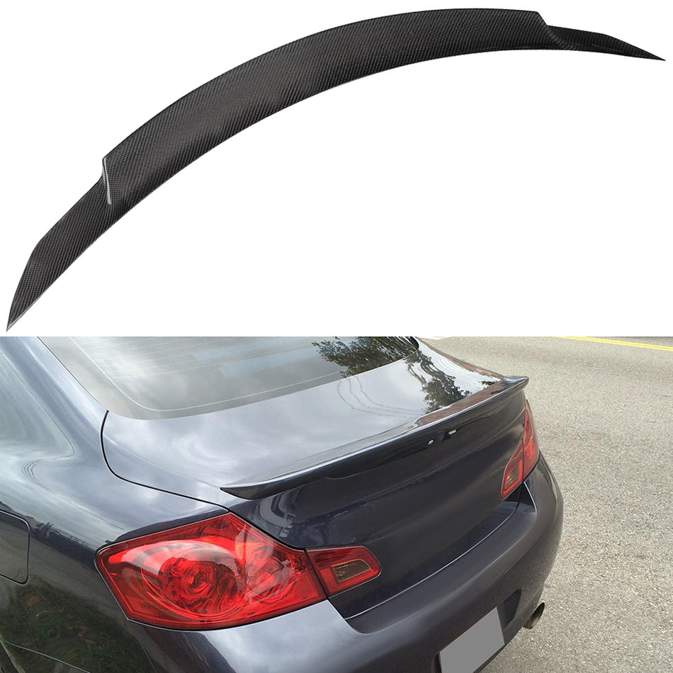 Fits 2009-2013 Infiniti G37 2-Door Carbon Fiber Rear Trunk Spoiler