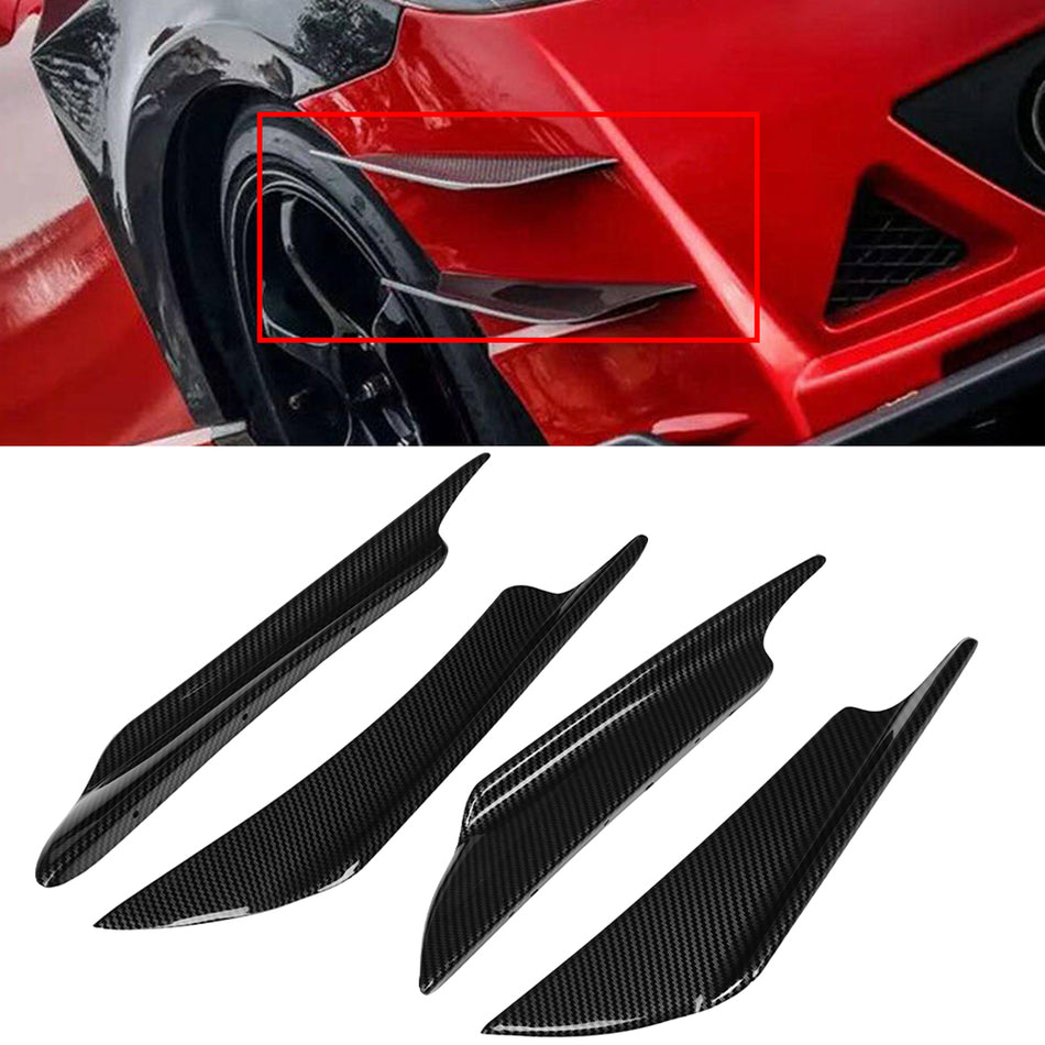 Universal Gloss Carbon Fiber Car Bumper Fin Canard Splitter Diffuser Spoiler Lip