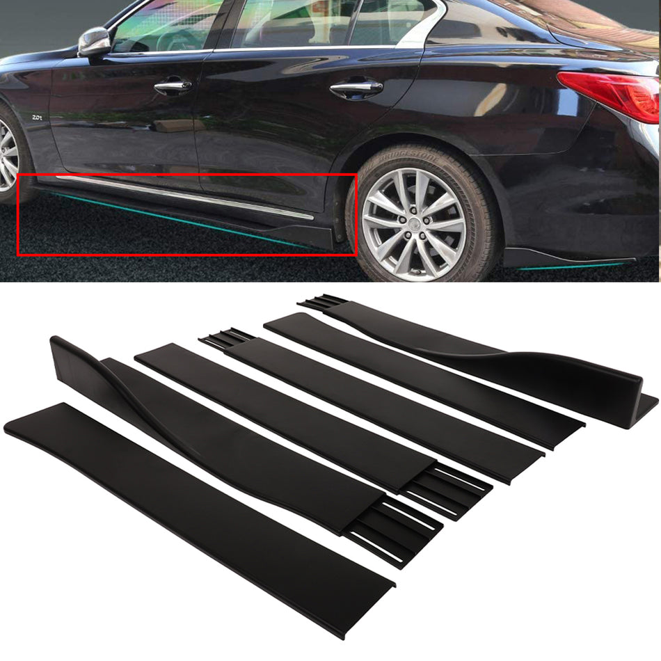 86inch Universal Black Extension Side Skirt Rocker Splitters Diffuser Winglet Wind