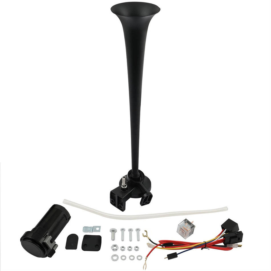 For Boat Train Car Semi Truck Air Horn Compressor Kit 12V 150DB Single Trumpet