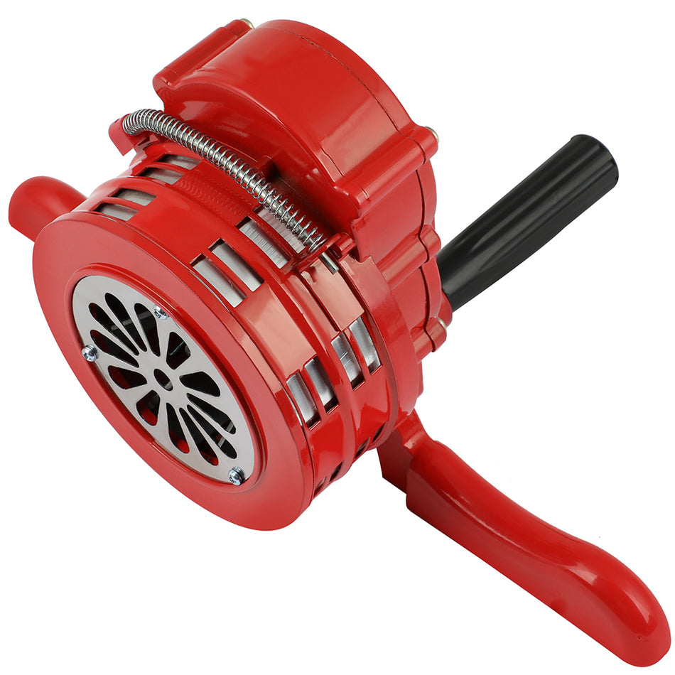 Manual Operated Loudest Red Air Raid Alarm Siren Hand Horn Crank 115DB