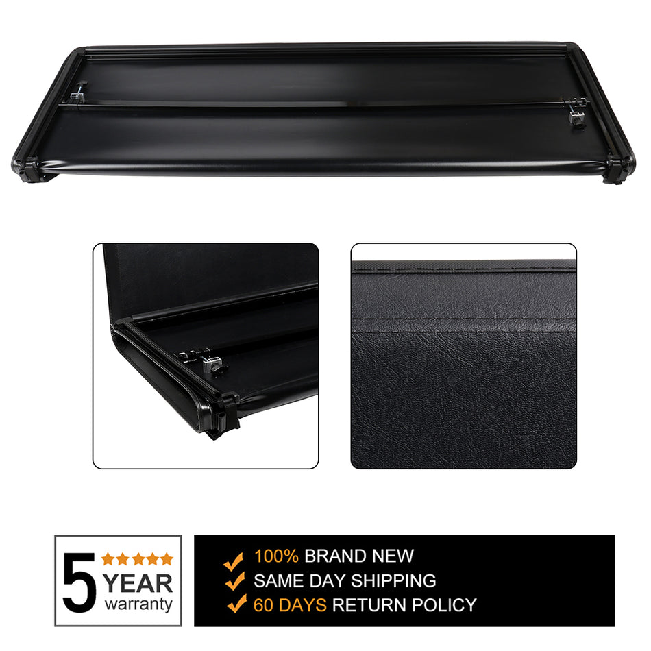 4-Fold 5.5FT Soft Tonneau Cover For 2004-2021 Ford F-150 Truck Bed Cover