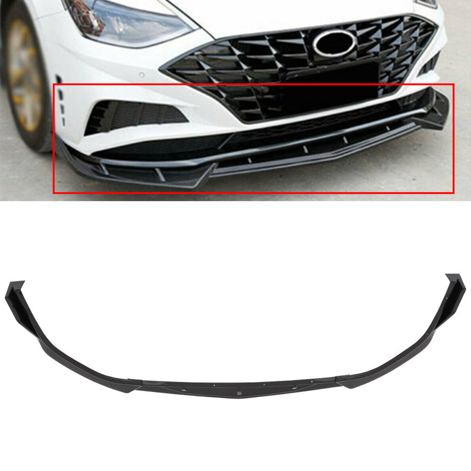 Fit For 2020 2021 Hyundai Sonata Front Bumper Lip Body Kit Spoiler Black 3pcs