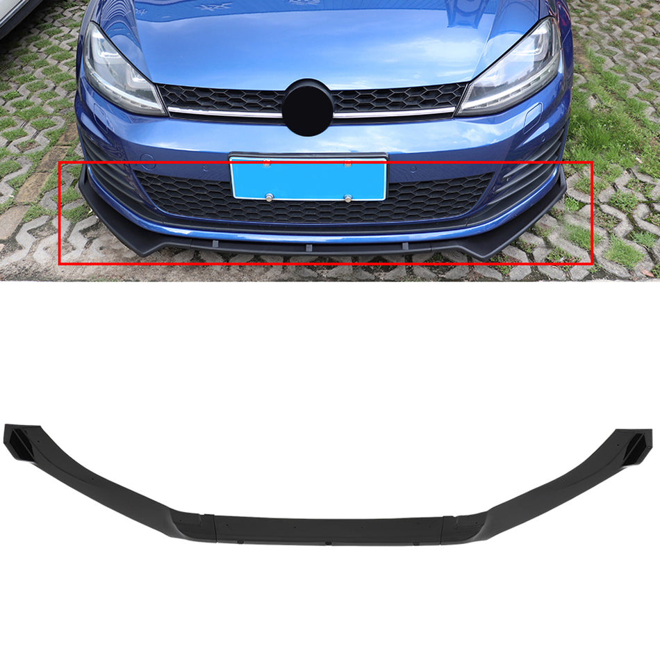 For 14-20 Volkswagen Golf GTI MK7 Painted Black Front Bumper Body Kit Lip 3PCS