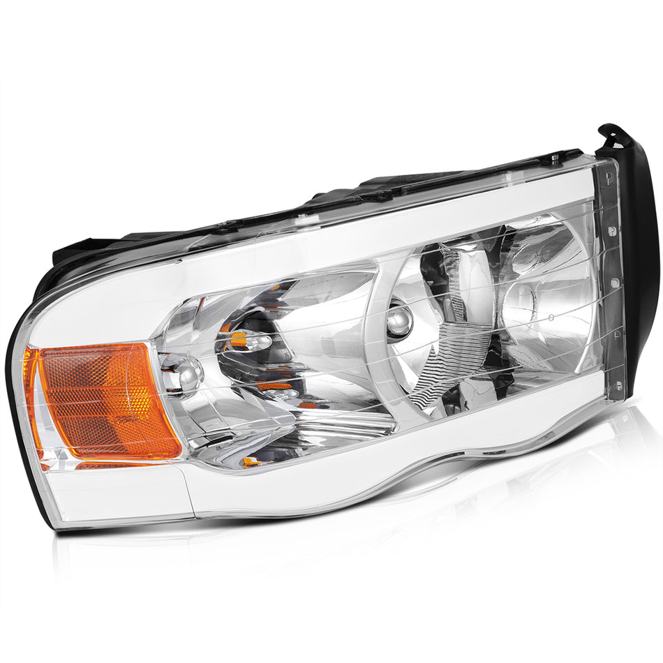 For 2002-2005 Dodge Ram Headlight Assembly Pair Replacement Front LED DRL Lamp
