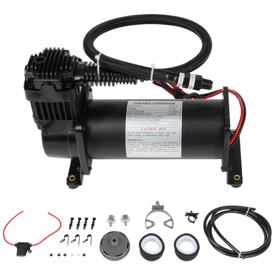 200PSI 12V Air Compressor Kit For Train Horns Air Horn For Air Suspension Kit