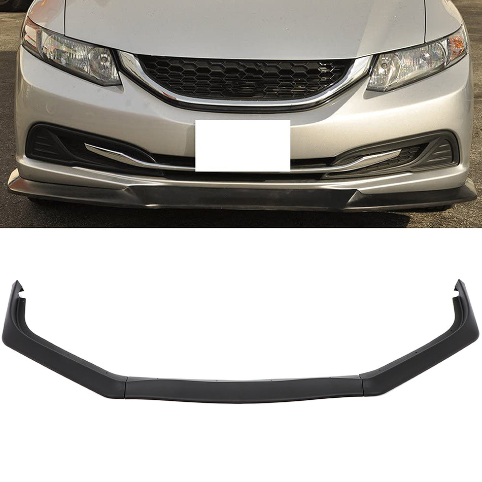 For 2013-2015 Honda Civic Sedan Front Bumper Lip Chin Spoiler Matte Black