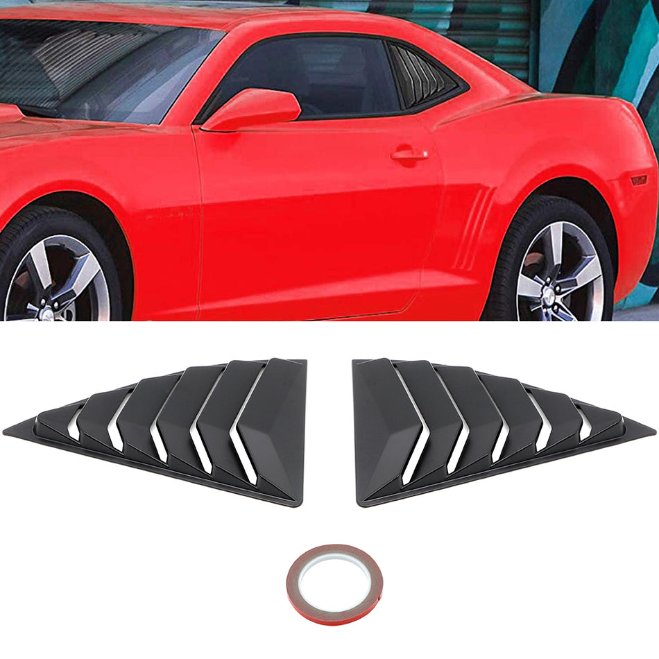 For 2010-2015 Chevy Camaro Side Window Louvers Cover Matte Black