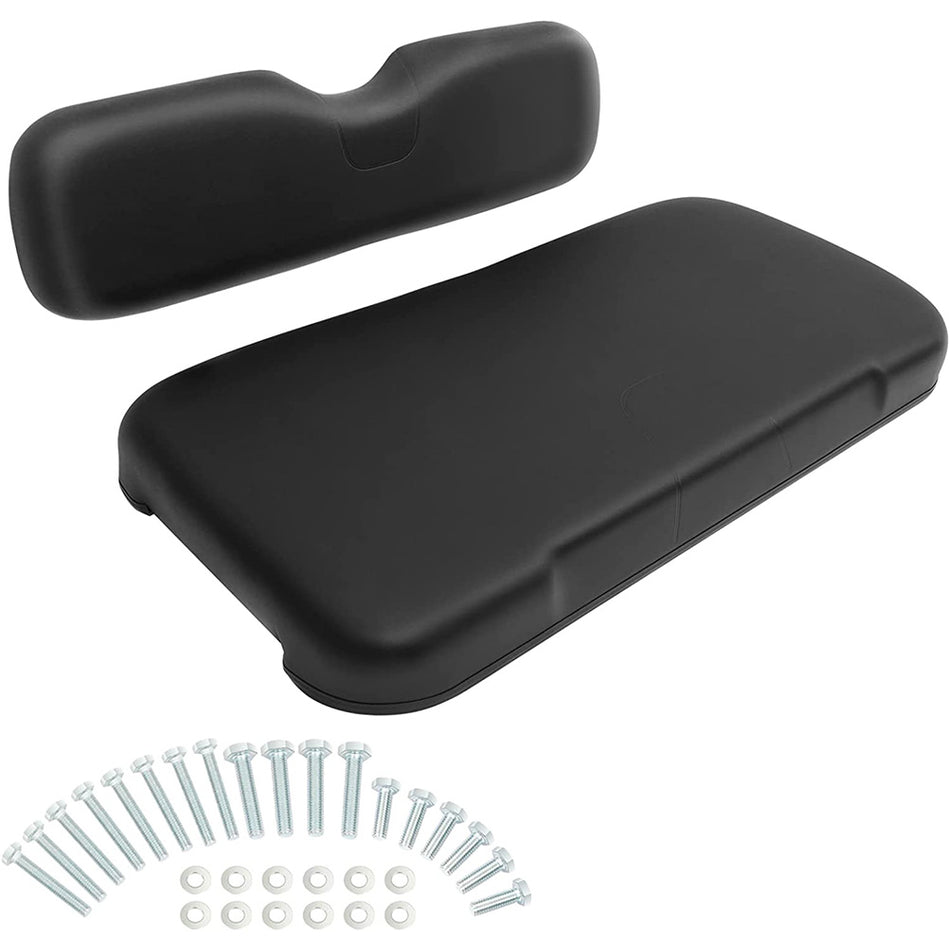 Front Golf Cart Seat Replacement Cushions Bottom Black 2 Piece Set