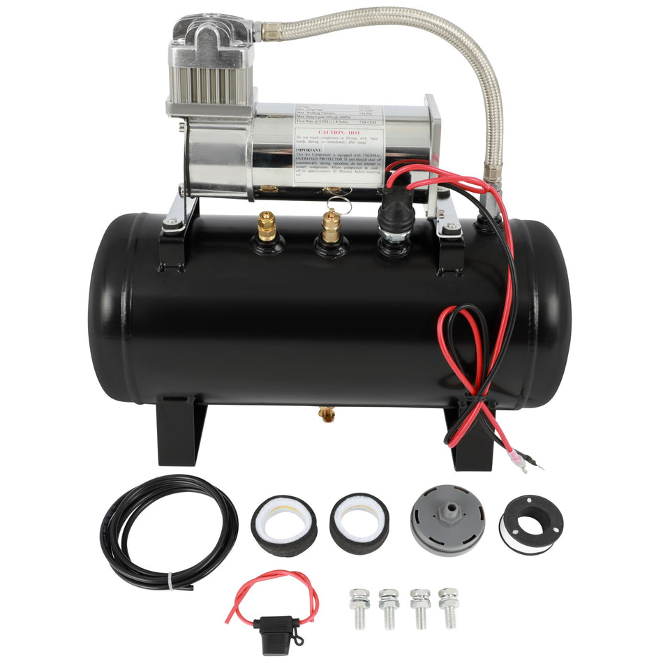 For Train Horn 2 Gal Air Tank 150 Psi Compressor Onboard System Kit 12V