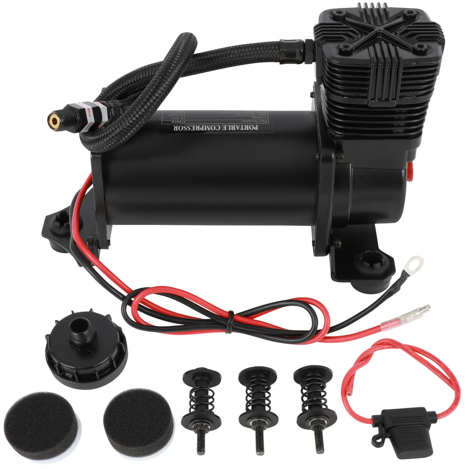 For Train Horns Air Horn Air Suspension Kit Black Air Compressor Kit 200PSI 12V