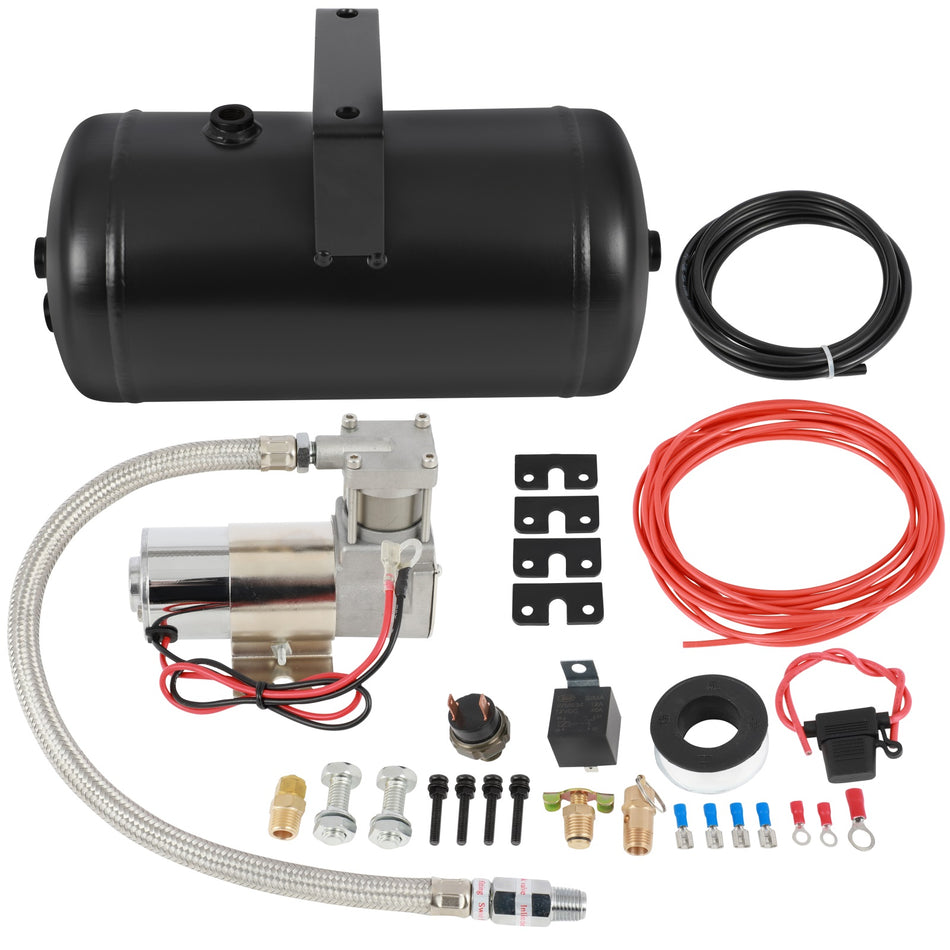 1 Gal Air Tank 120 Psi 12V Compressor Onboard System Kit For Train Horn
