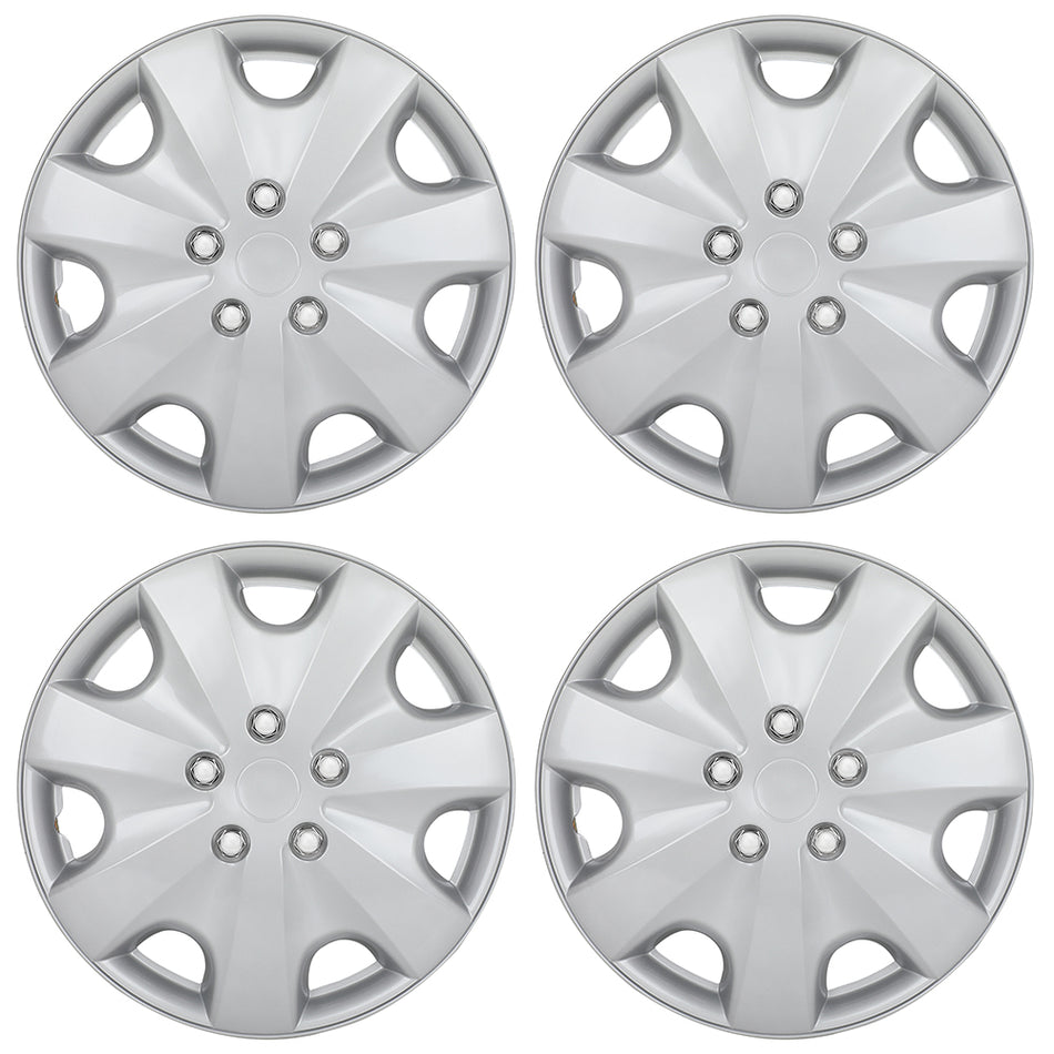 Set of 4 16 inch Wheel Covers Snap On Full Hub Caps 16 Inch For R16 Tires Rim Silver
